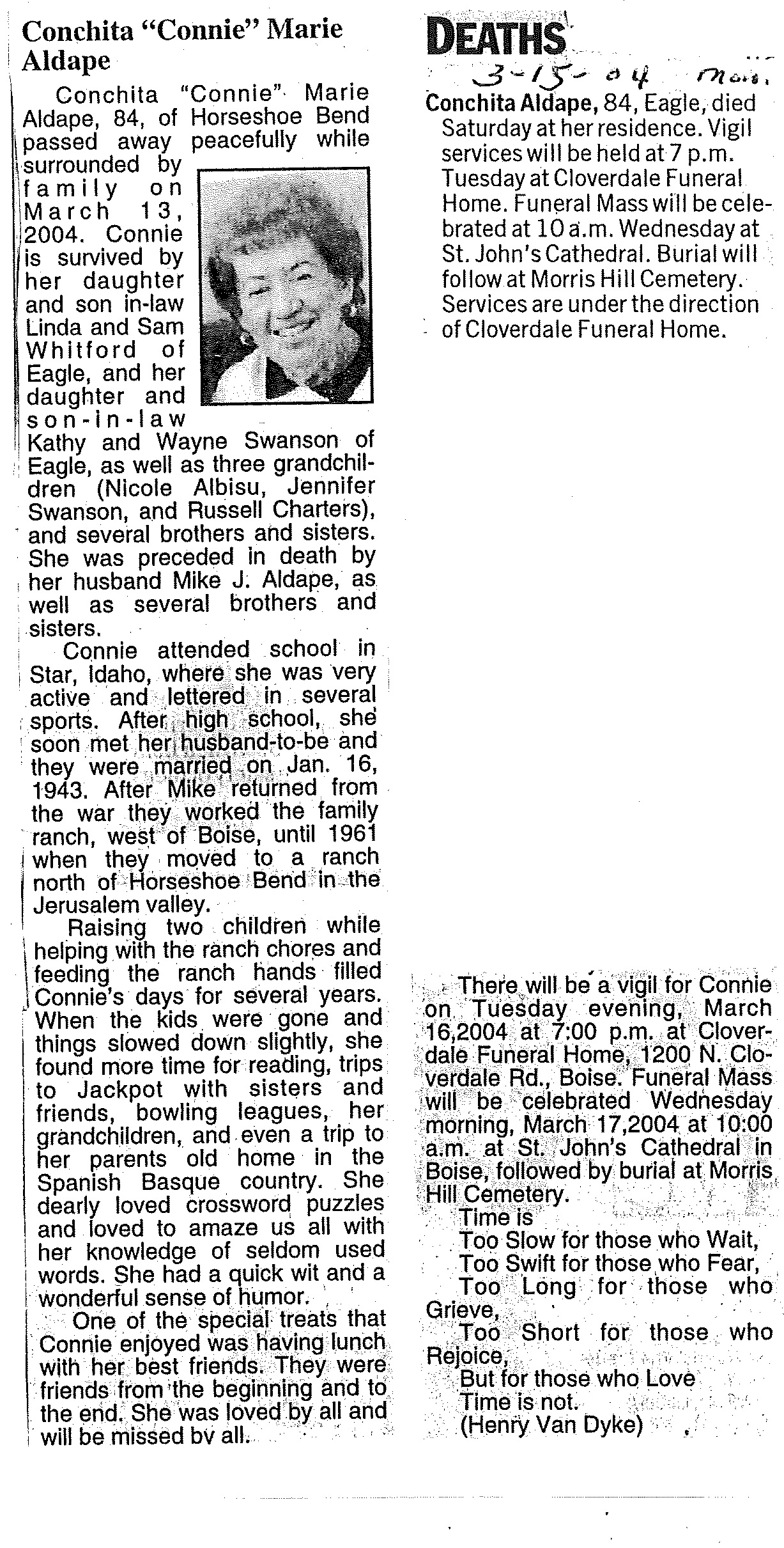 Conchita "Connie" Marie (Yribar) Aldape The Basque Museum & Cultural