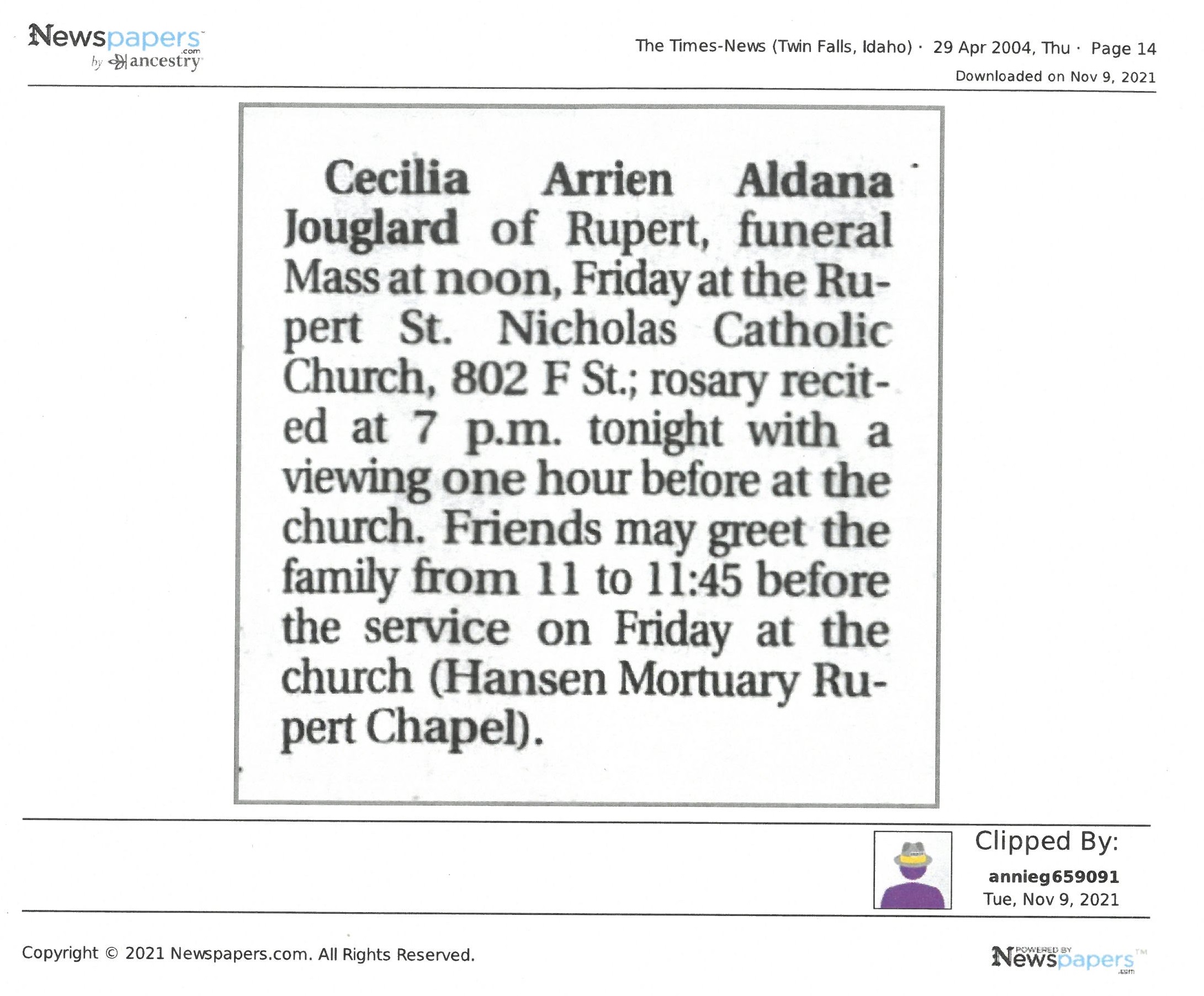 Jouglard_Cecilia_Arrien_Aldana_Obituary