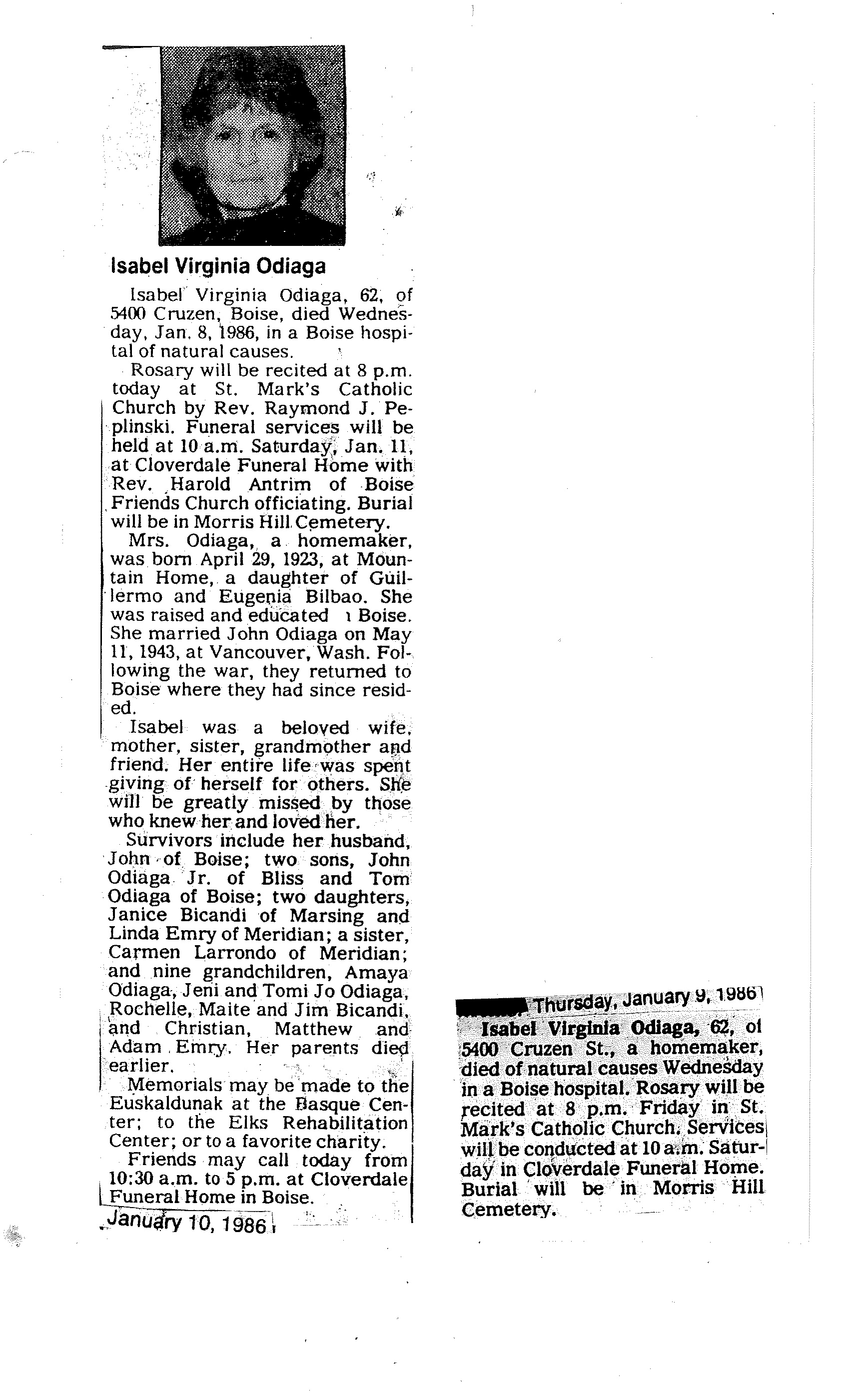 Odiaga, Isabel Virginia