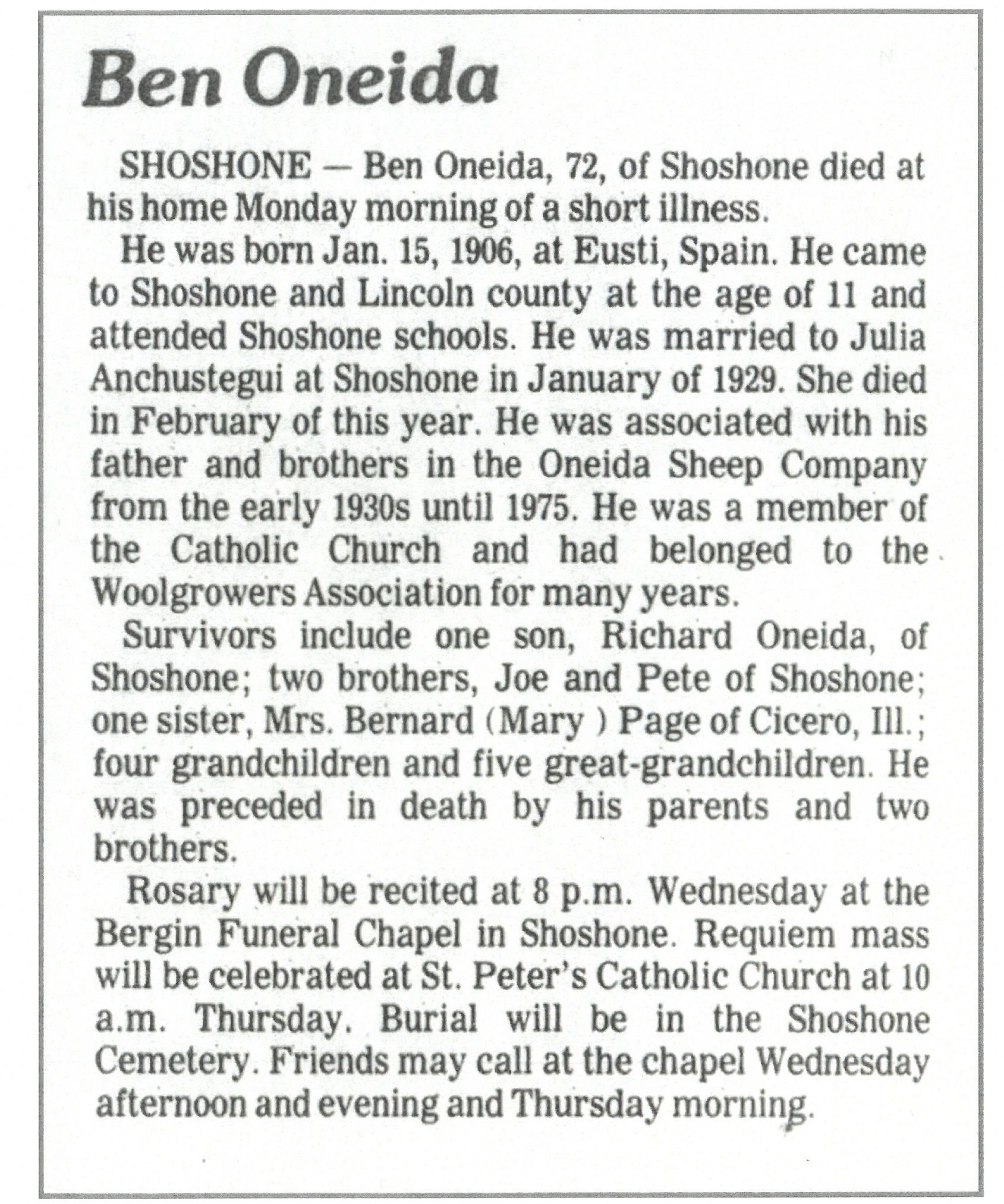 Oneida_Ben_Obituary