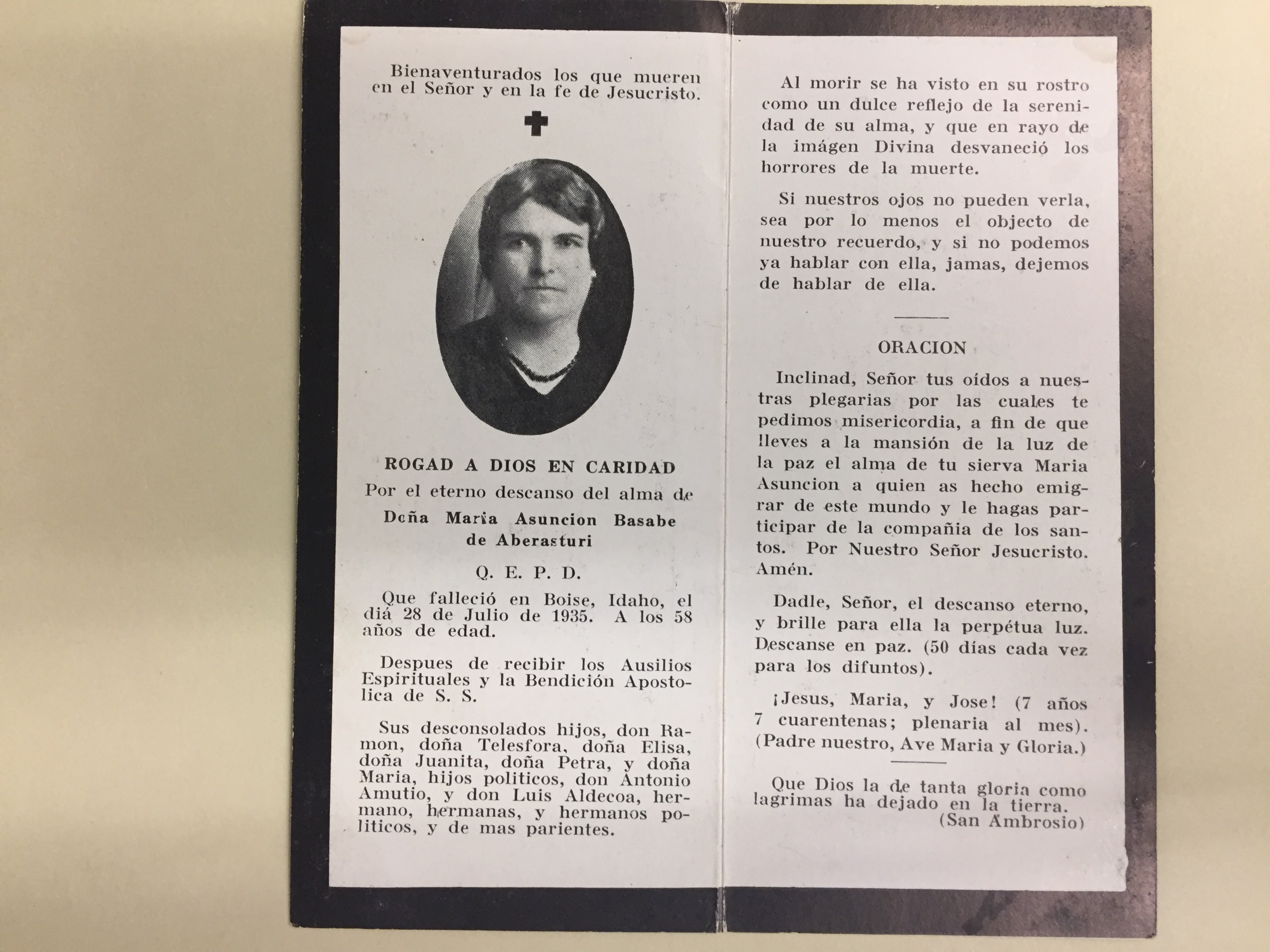 Basabe de Aberasturi, Maria Asuncion 1