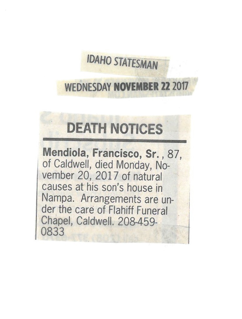 Mendiola, Sr., Francisco (Frank) 2