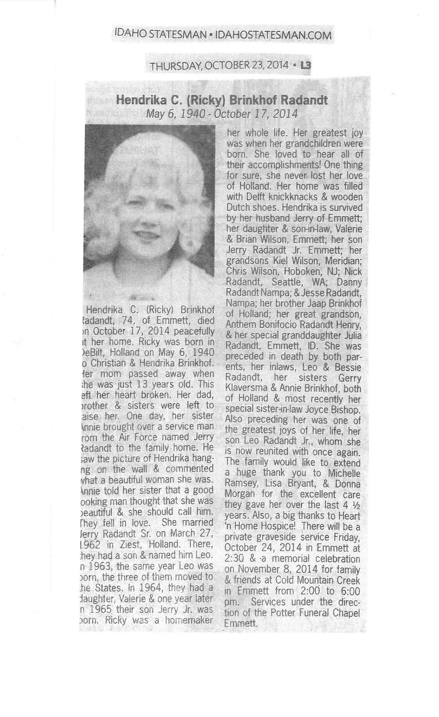 Radandt, Hendrika c,m Brinkhof