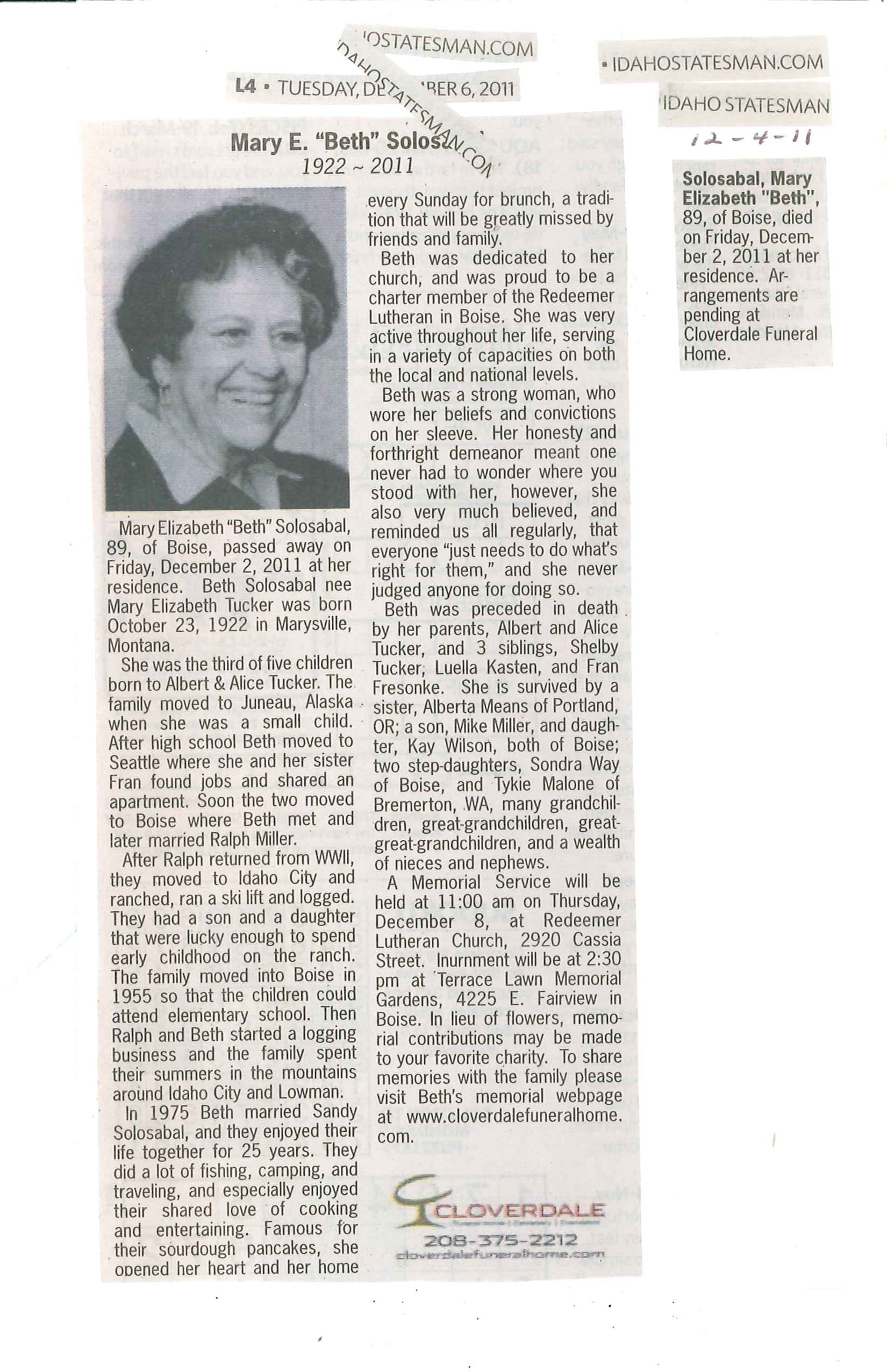 Solosabal, Mary Elizabeth (Beth) Tucker (Miller) 1