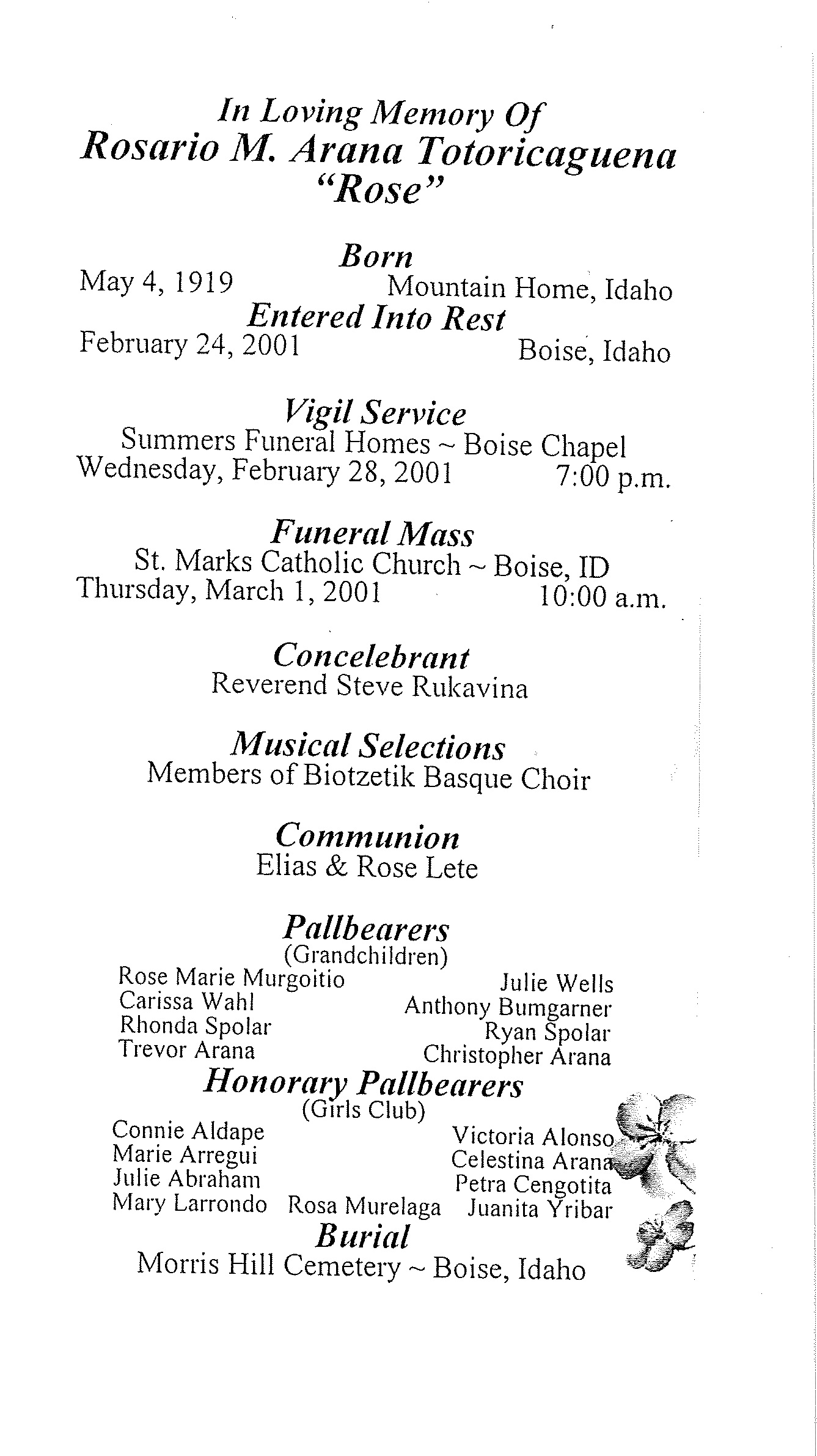 Totoricaguena, Rosario M. (Rose) Arana 2