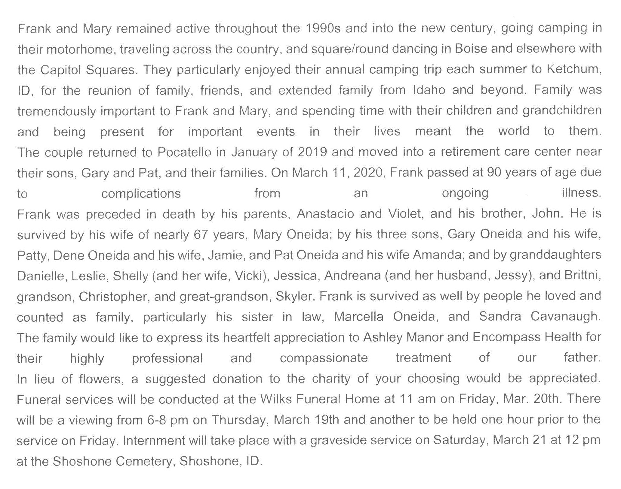 Oneida, Frank Anastacio 2