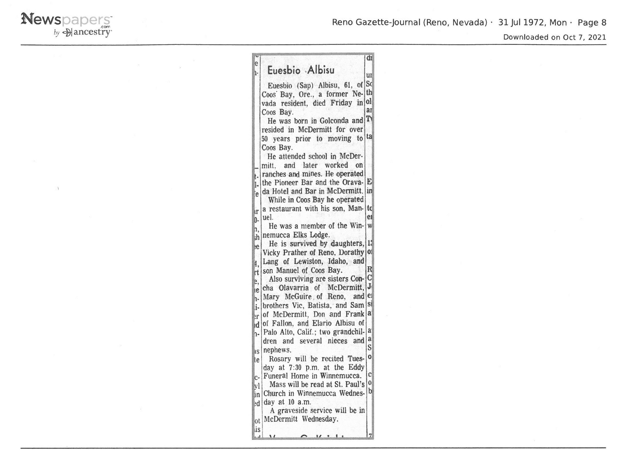 Albisu_Eusebio_Obituary