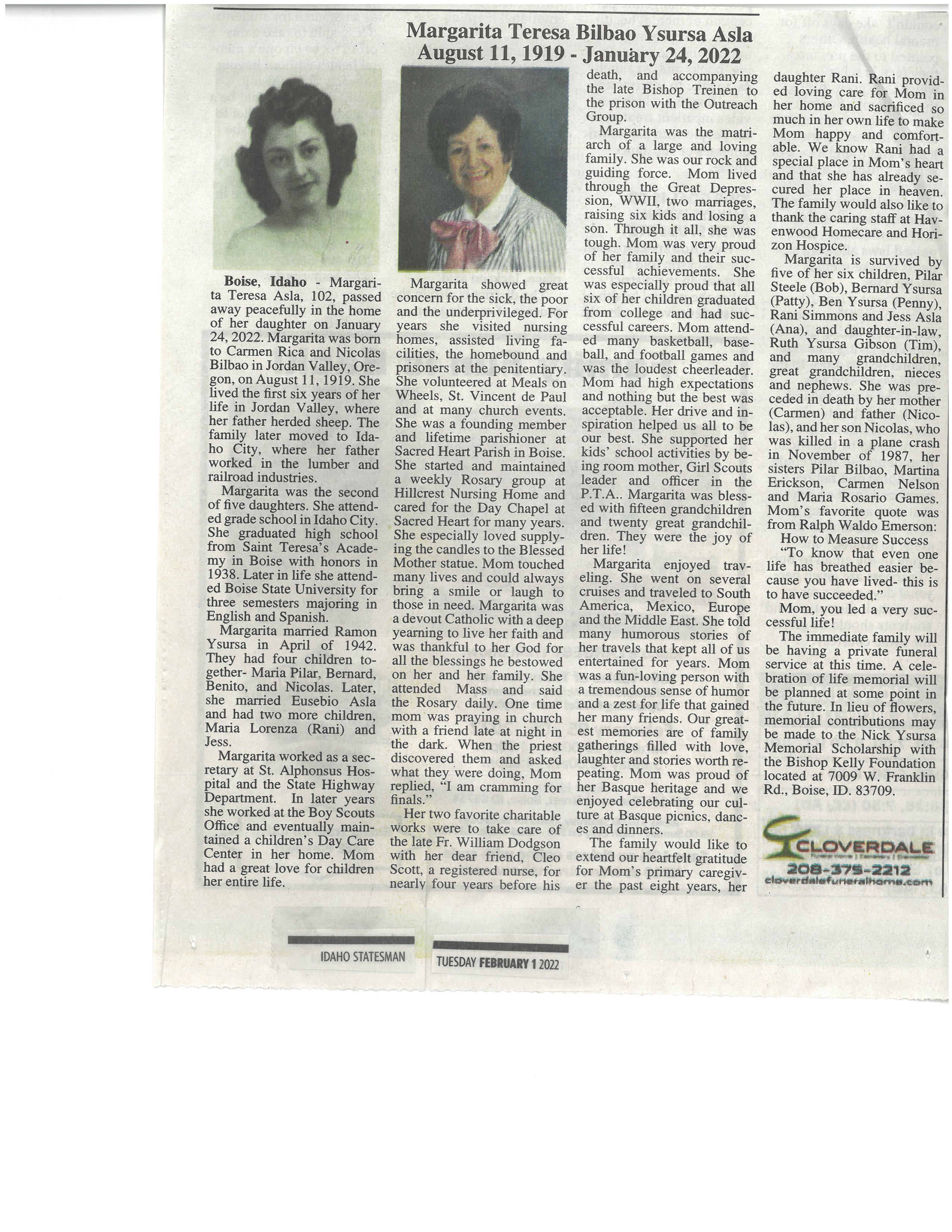 Asla,MargaritaTeresa(Bilbao)Ysursa