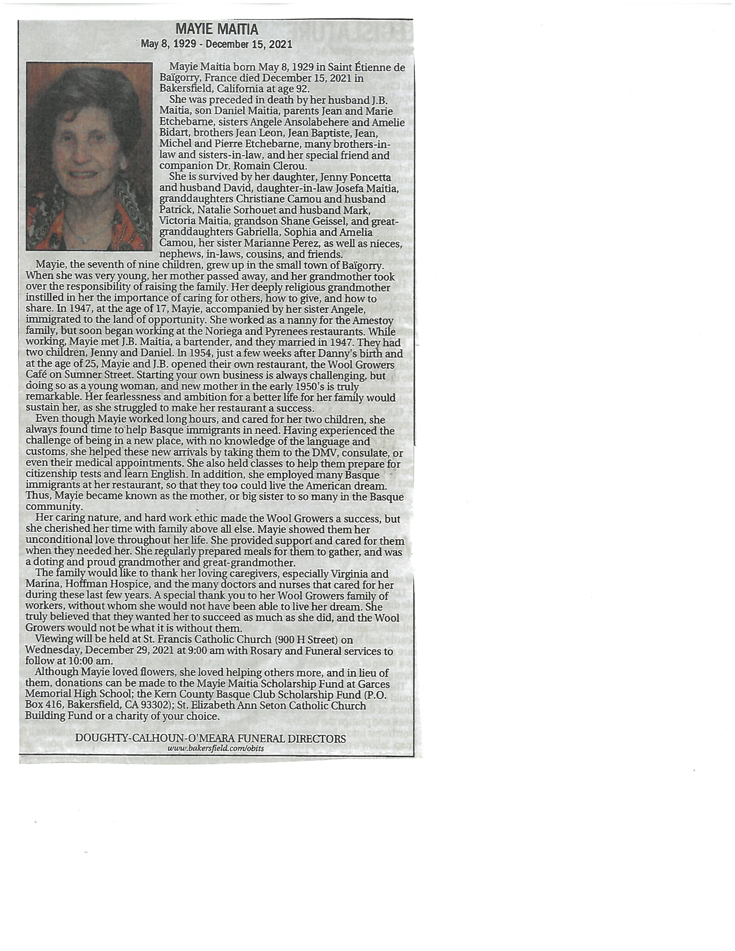 Maitia,Mayie(Etchebarne)