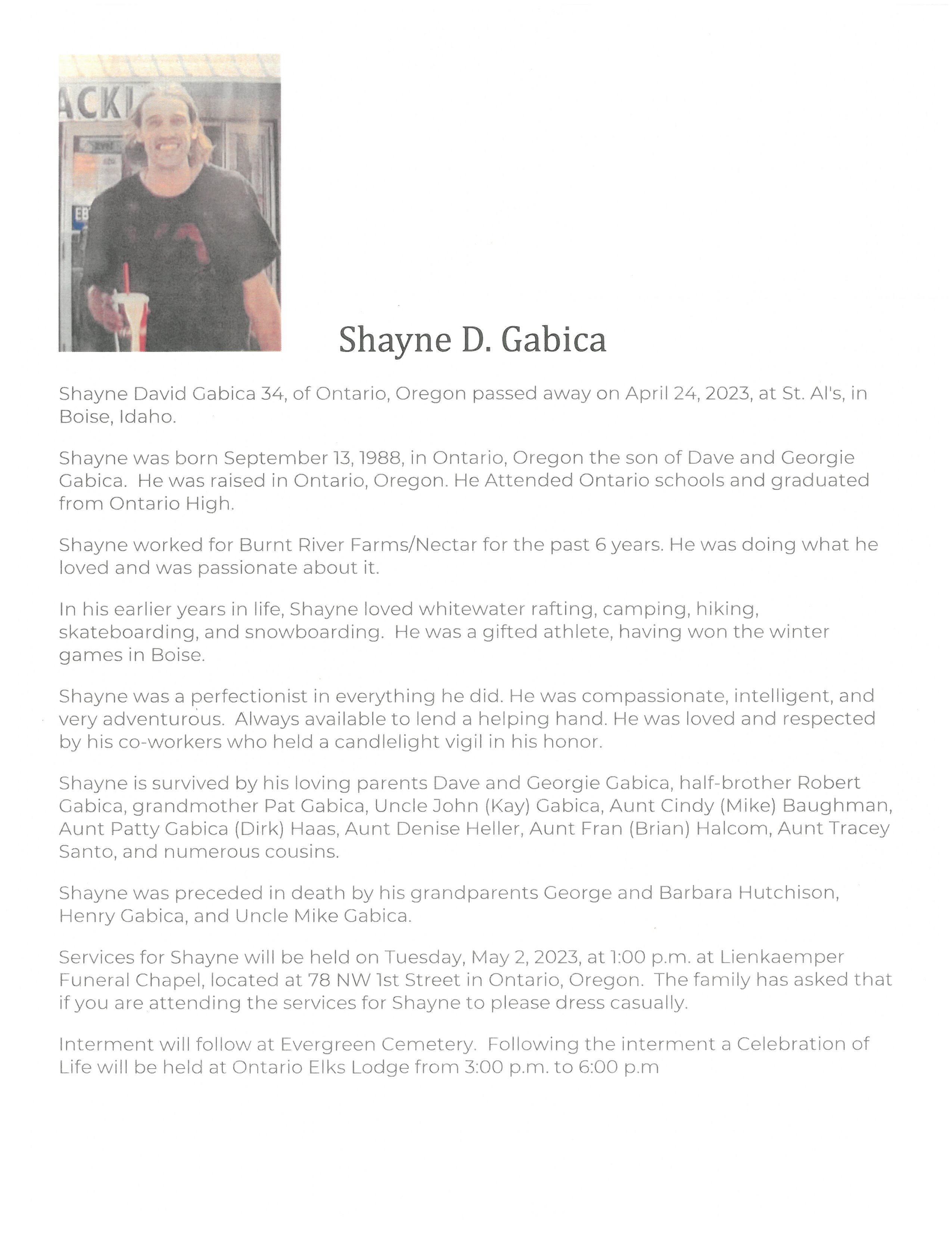 Gabica, Shayne D.