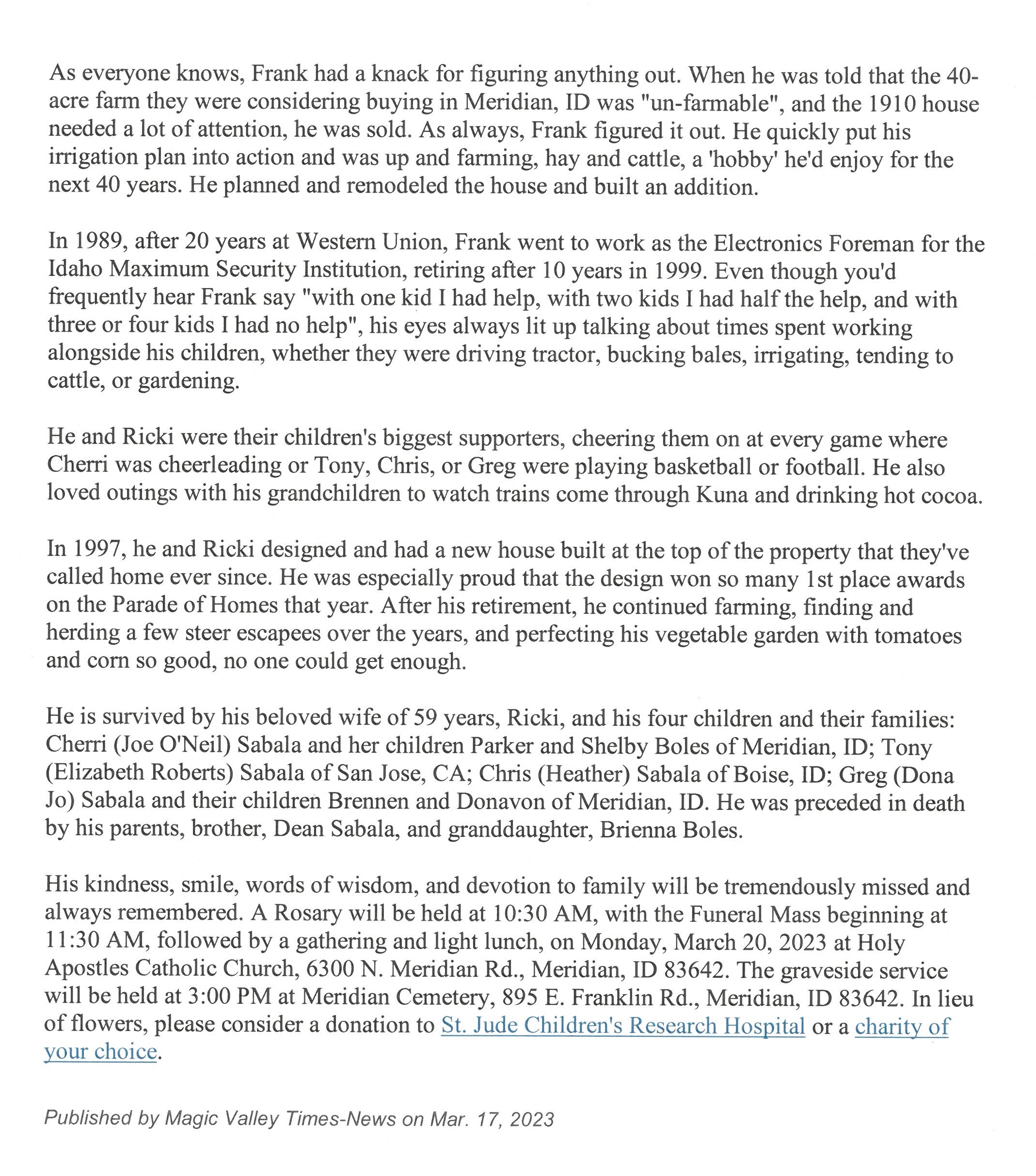 Sabala, Francisco (Frank) 2