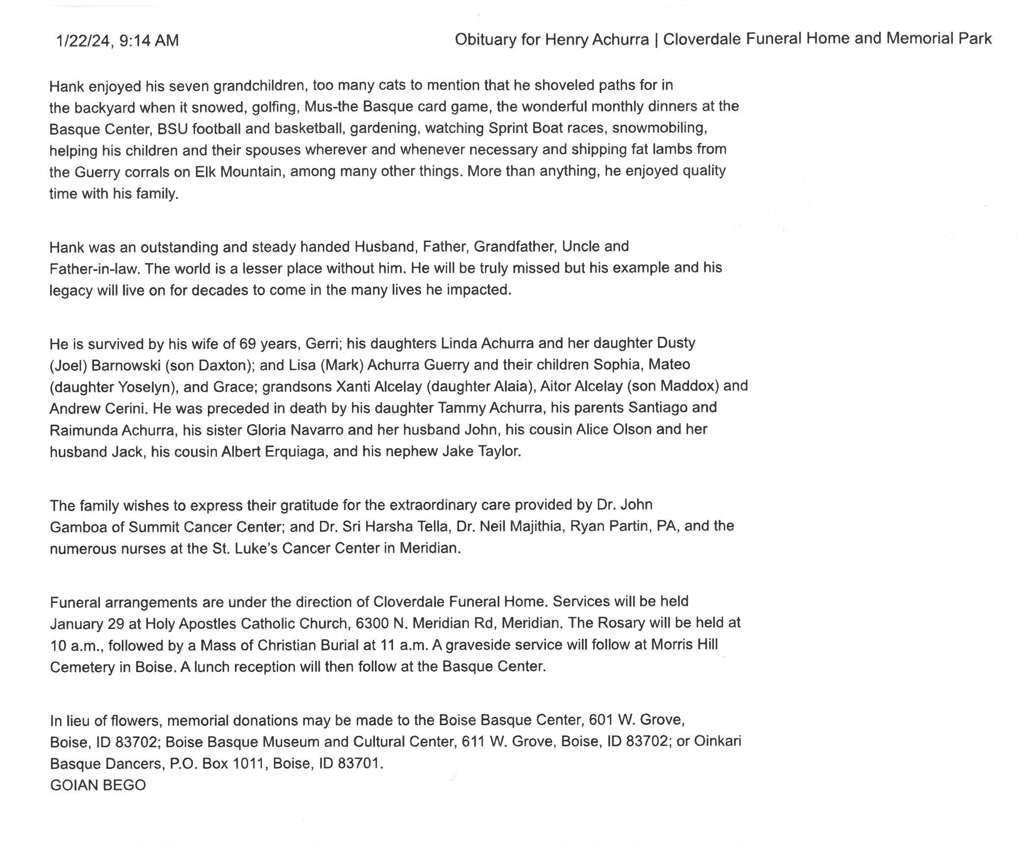 Achurra, Henry 'Hank' 2